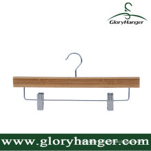 Wholesale Natural Bamboo Pant Hanger with Two Clip